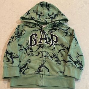 Baby Gap Hooded Zip-up Dinosaur Sweatshirt Size 3 Years